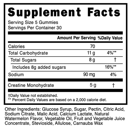 Creatine Monohydrate Gummies - 150 ct